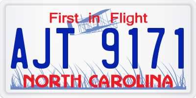 NC license plate AJT9171