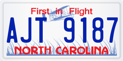 NC license plate AJT9187