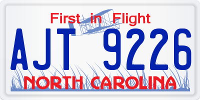 NC license plate AJT9226