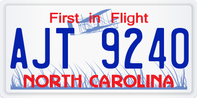 NC license plate AJT9240