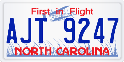 NC license plate AJT9247