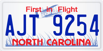 NC license plate AJT9254