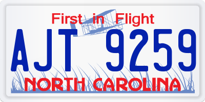 NC license plate AJT9259