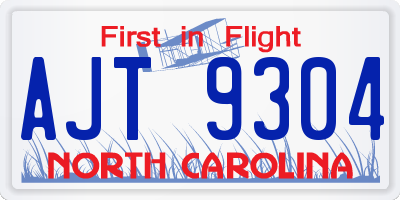 NC license plate AJT9304