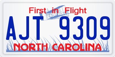 NC license plate AJT9309