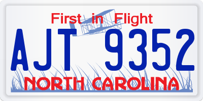 NC license plate AJT9352