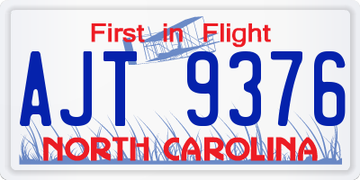 NC license plate AJT9376