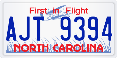 NC license plate AJT9394