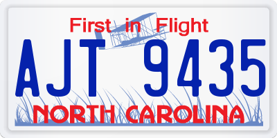 NC license plate AJT9435