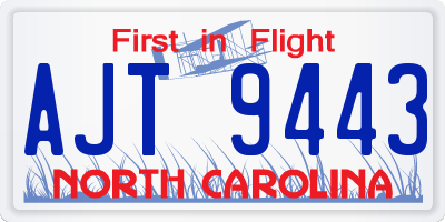 NC license plate AJT9443