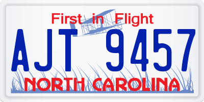 NC license plate AJT9457