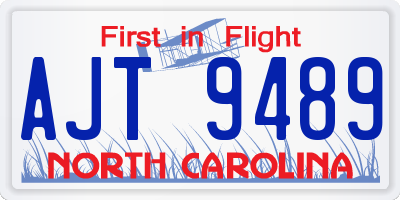 NC license plate AJT9489