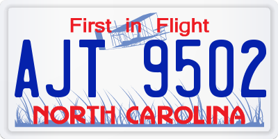 NC license plate AJT9502