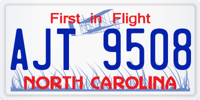 NC license plate AJT9508