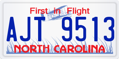 NC license plate AJT9513