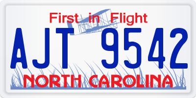 NC license plate AJT9542