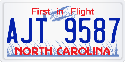 NC license plate AJT9587