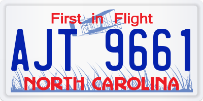 NC license plate AJT9661