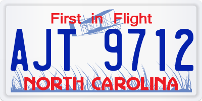 NC license plate AJT9712