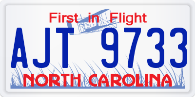 NC license plate AJT9733