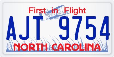 NC license plate AJT9754