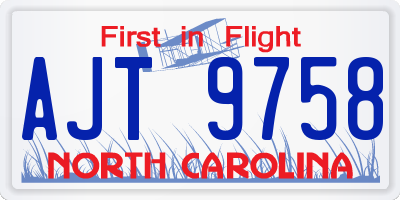 NC license plate AJT9758