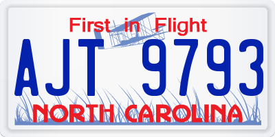 NC license plate AJT9793