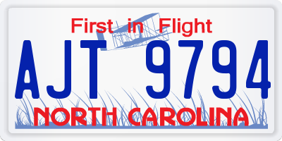 NC license plate AJT9794