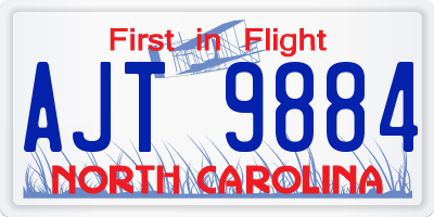 NC license plate AJT9884