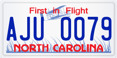 NC license plate AJU0079