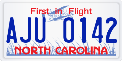 NC license plate AJU0142