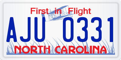 NC license plate AJU0331