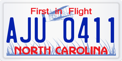 NC license plate AJU0411