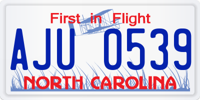 NC license plate AJU0539