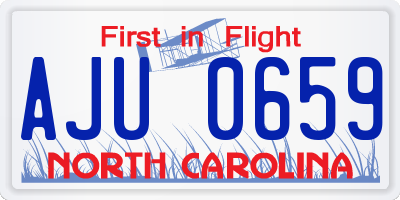 NC license plate AJU0659