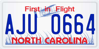 NC license plate AJU0664