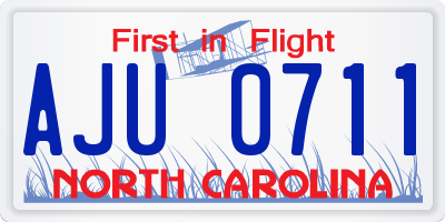 NC license plate AJU0711