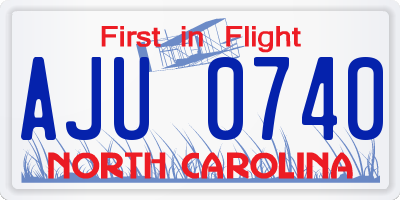 NC license plate AJU0740