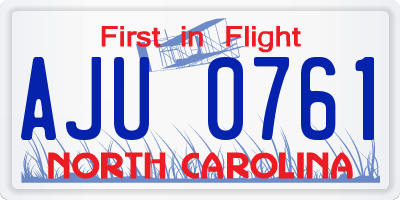 NC license plate AJU0761