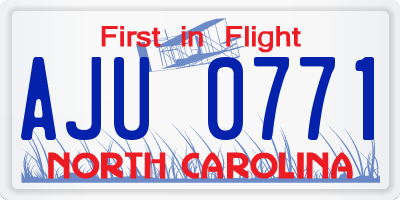 NC license plate AJU0771