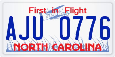 NC license plate AJU0776
