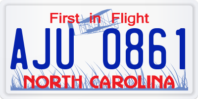 NC license plate AJU0861