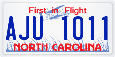 NC license plate AJU1011