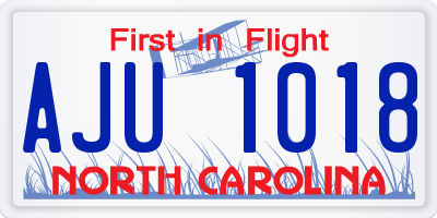NC license plate AJU1018