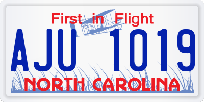 NC license plate AJU1019