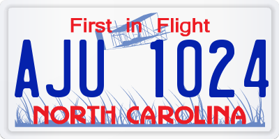 NC license plate AJU1024