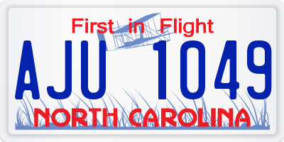 NC license plate AJU1049