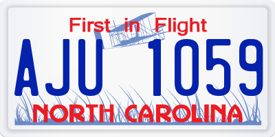 NC license plate AJU1059