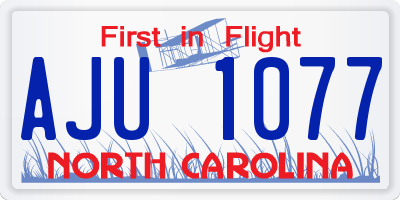 NC license plate AJU1077