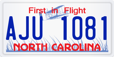 NC license plate AJU1081